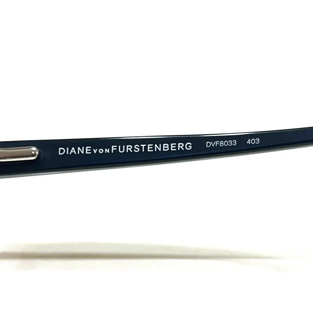 NEW Diane von Furstenberg DVF 8033 403 Black Half Rim Eyeglass Frames 50-16-135